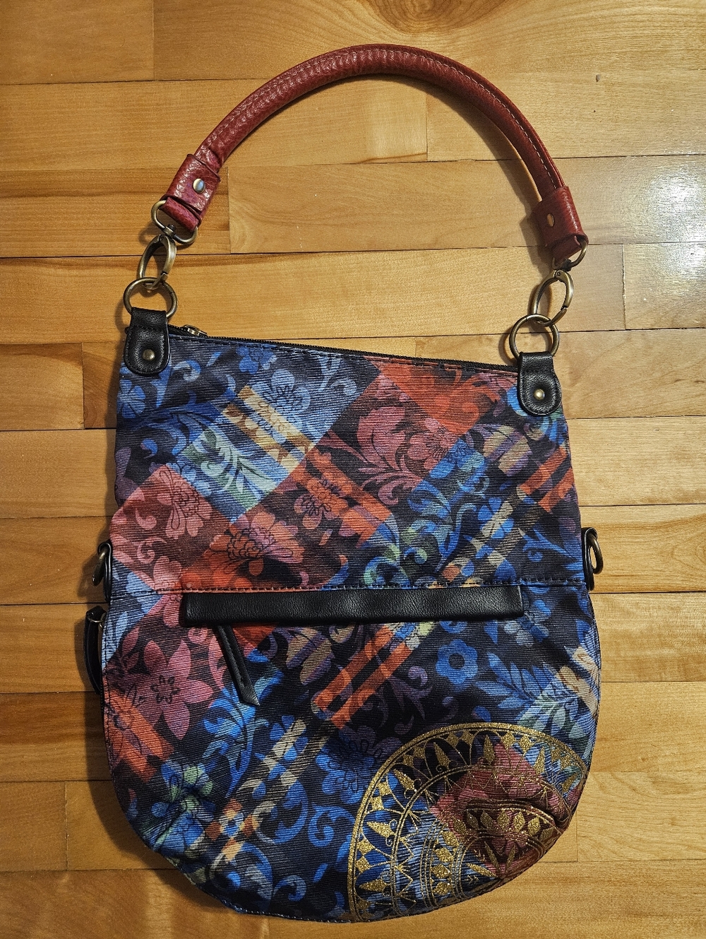 Desigual Multicolour Shoulder Bag Purse Bucket Bag Expandable, Handle Adjustable - Picture 5 of 15